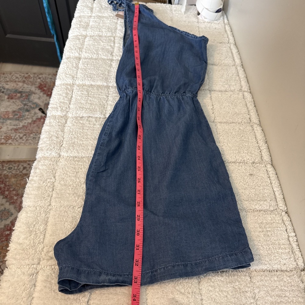 NWT Ci Sono Denim Blue Sleeveless Romper L Summer Outdoors Festival Boho Casual - Picture 11 of 14